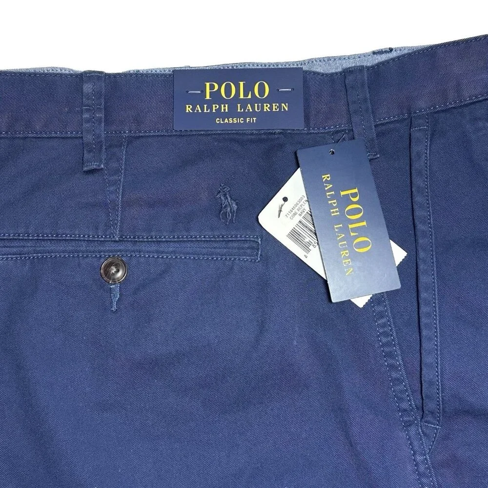 Polo Ralph Lauren Mens Big & Tall 50B Navy Classic Fit 10" Shorts 100% Cotton - Picture 2 of 9